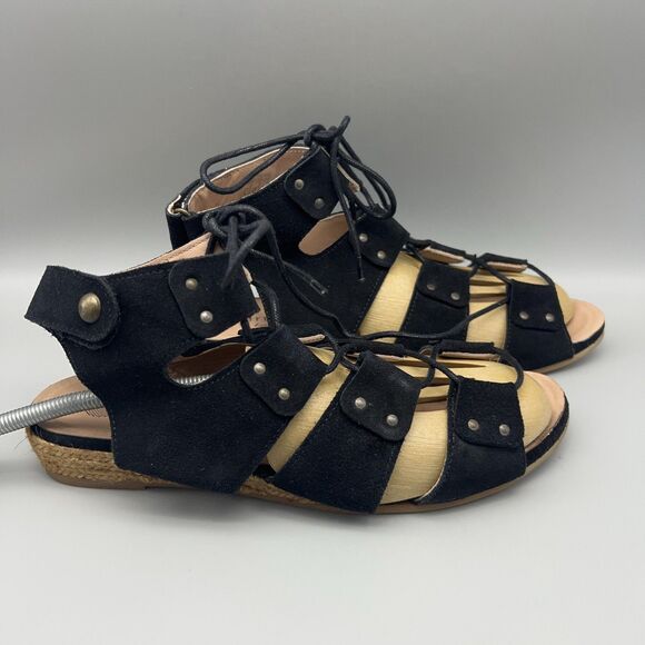 Eric Michael Sandals Womens Size 9 Gladiator Lace Up Espadrille Handmade EU 40 - Picture 4 of 12